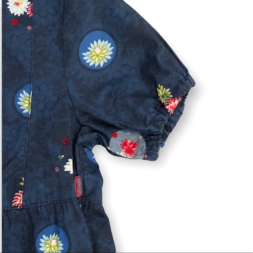 Cakewalk • Blue Floral Scallop Dress - 8 (128) - Picture 3 of 10